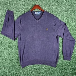 Polo Ralph Lauren 100% Pima Cotton V-Neck Sweater / Mens Size Large